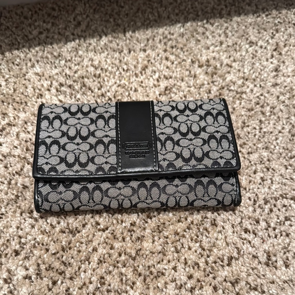 Coach Monogram Black and Gray Wallet